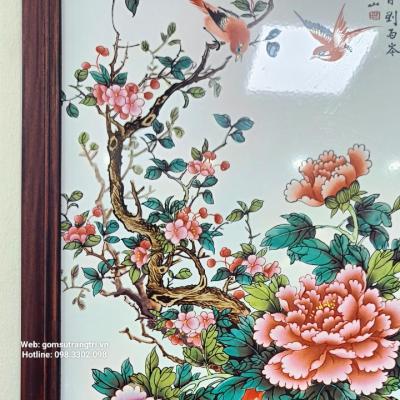 TRANH SỨ KHUNG GỖ PHÚ QUÝ - PHÚC LÀNH